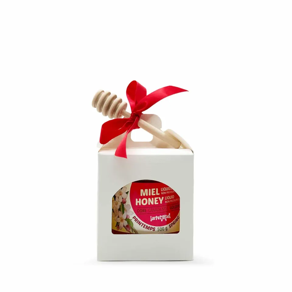 Intermiel Apiflore Boîte Miel vasetto miele 500g con cucchiaio legno