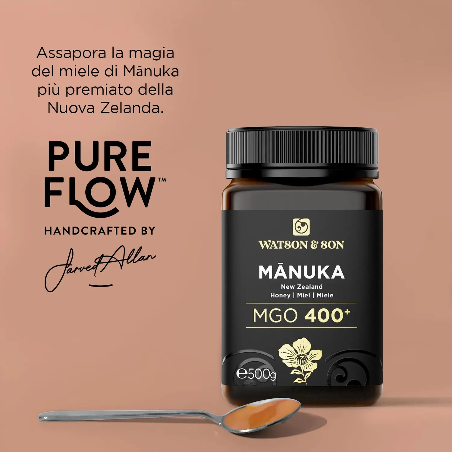 Watson & Son MGO 400 miele Manuka 500 g grezzo