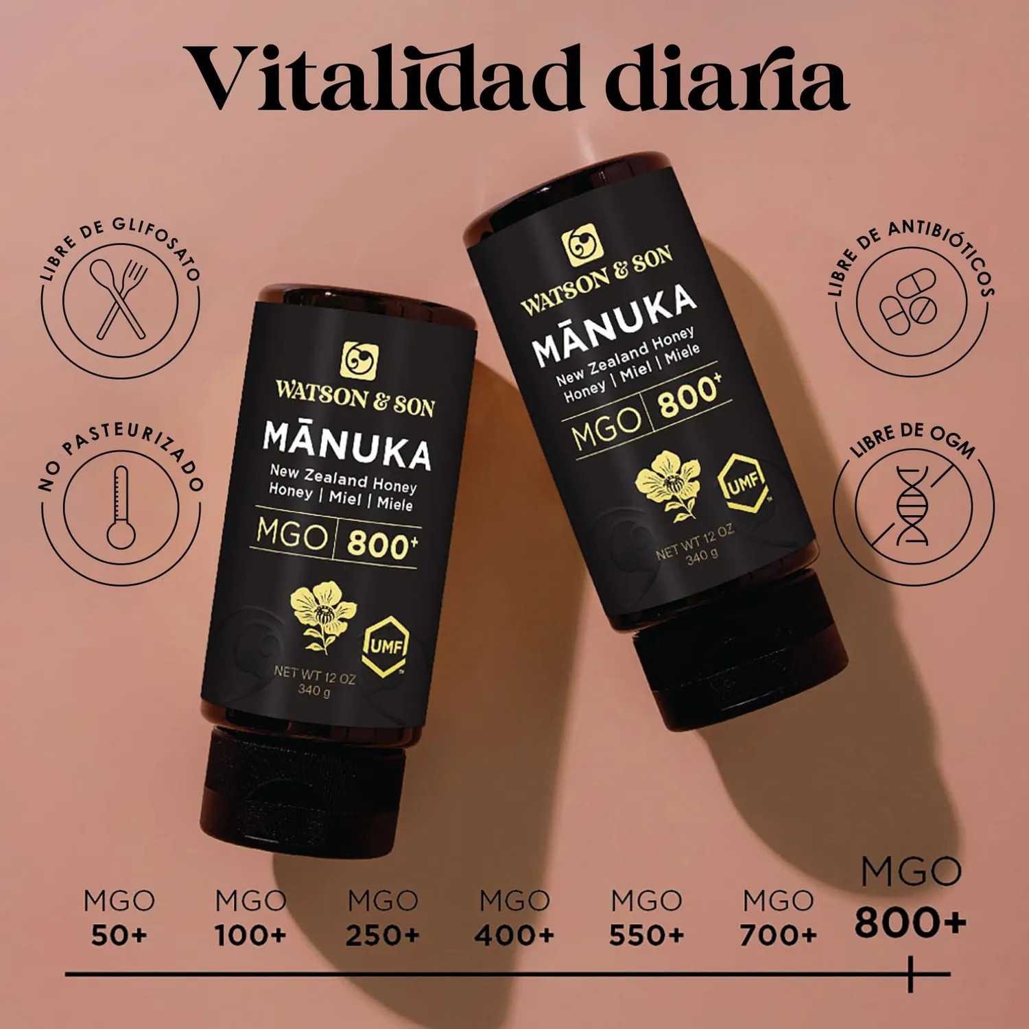 Watson Manuka MGO 850 miele 340 g da spremere grezzo