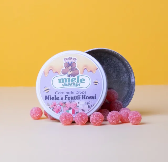 Vastapi Miele Frutti Rossi caramelle drops 40 g fruttate